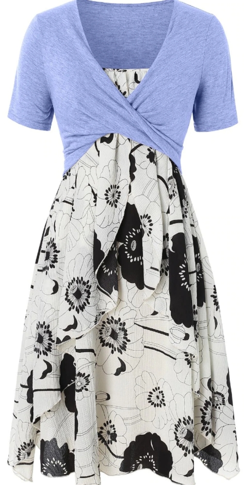 SALE NWT White & Black Floral Dress